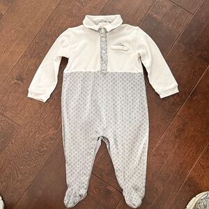 Gucci White and Gray Kids Footie
